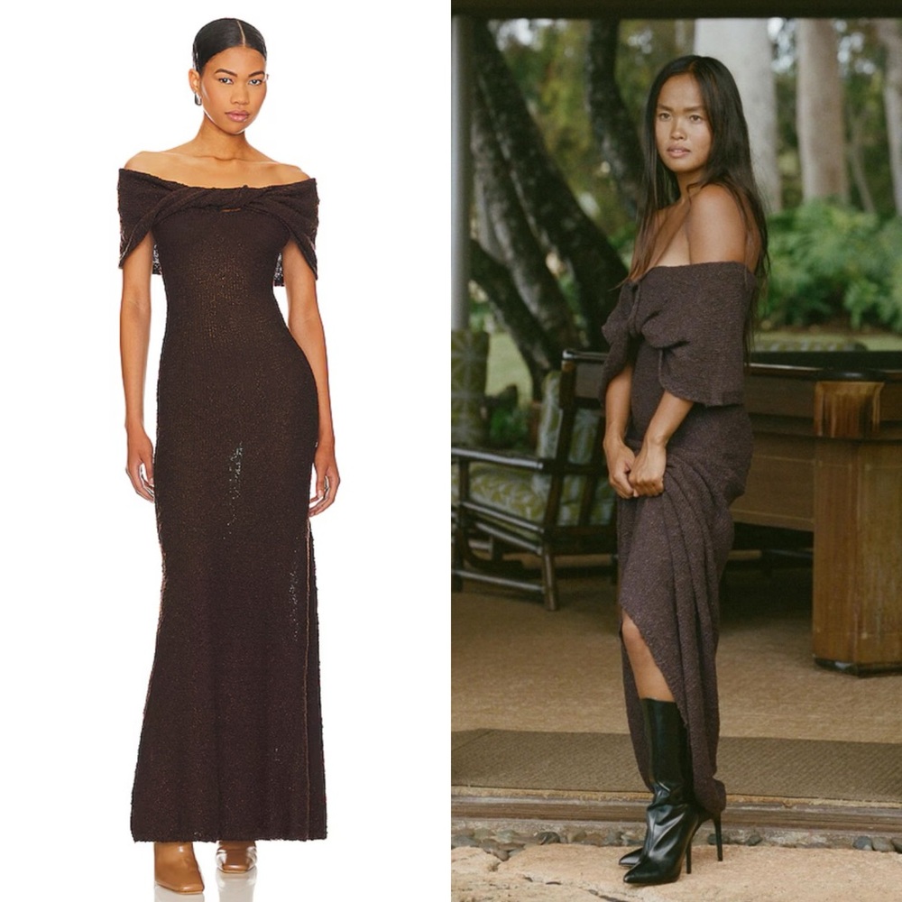 LPA Caley Maxi Dress in Dark Brown size Small